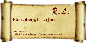Rózsahegyi Lajos névjegykártya